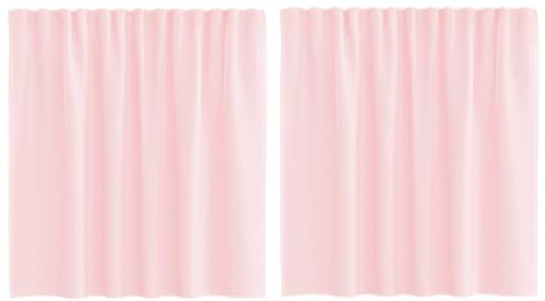 vidaXL Vorhänge aus Voile mit Schlaufen, 2 Stück, Hellrosa, 140 x 140 cm, Netzvorhang, transparenter Vorhang, Voile für Fenster, Fensterbehandlung