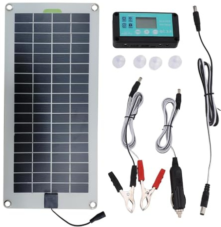 Solarauto -Batterieladegerät, 30W 12 V Solar Panel Batterie Ladegerät Trickle Lade, Stecker und Spielen Solar -Panel -Trickle -Lade -Kit mit leichterem Stecker und Alligatorclip für Auto, LKW, Traktor