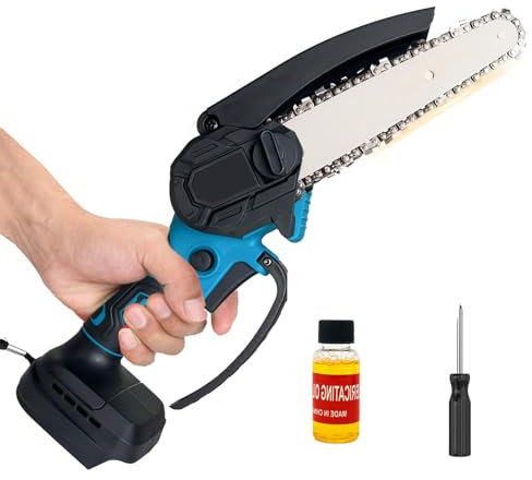 Mini Chainsaw Cordless 6 Inch Electric Chain Saw for Makita 18V Battery, Portable Battery Chainsaw for Tree Trimming Branches Wood Cutting (Tool Only)