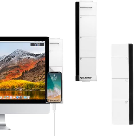 2 PCS Computer Monitor Memo Board 30 x 8 cm Monitor Sticky Note Holder Acrylic Computer Screen Sticky Note Holder with Phone Slot for Home Office Reminders(Left & Right)