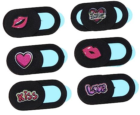DIYEAH 6pcs Webcam Cover Slide for Laptop Selfie Camera Cover Adorable Patterns