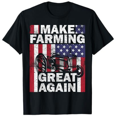 Make Farming Great Again, fête de famille à la ferme sous drapeau américain T-Shirt