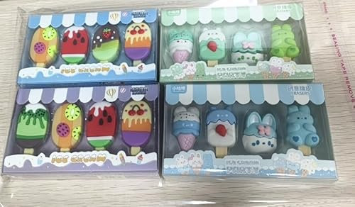 16 Stück Radiergummi Kinder, Radiergummi Lustig mit Speiseeis-Formen, Radiergummis Kinder Mitgebsel, Süße Radiergummis für Jungen und Mädchen Schreiben, Zeichnen Schulbedarf