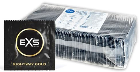 EXS Rightway Dual-Colour Condoms (100 Pack) Regular Fit, Premium Latex, Straight-Walled with Teat, PETA-Approved Vegan Condom, 3 Year Life - CE Marked NHS Approved Male Condoms