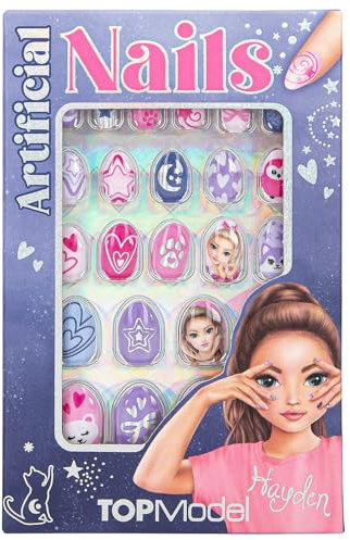 Depesche 13815 TOPModel - Kunstnägel BEAUTY and ME, selbstklebend, in schönen Designs, 24 künstliche Fingernägel in mehreren Größen