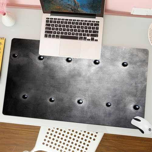 QRFASFZO Mouse Pad 31.5 × 12 inch Extended Large Mouse Mat Desk Pad, Stitched Edges Mousepad,Non-Slip Rubber Base,Industrial, Grunge Plate Armor digital print with industrial them,Gaming Mouse Pad XL