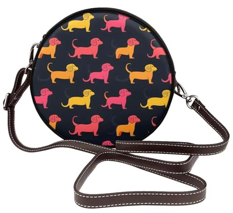 Umhängetasche mit Dackel-Motiv, niedlicher Druck, für Damen, Reisen, kleine Ledergeldbörsen, Schulterhandtaschen für Damen