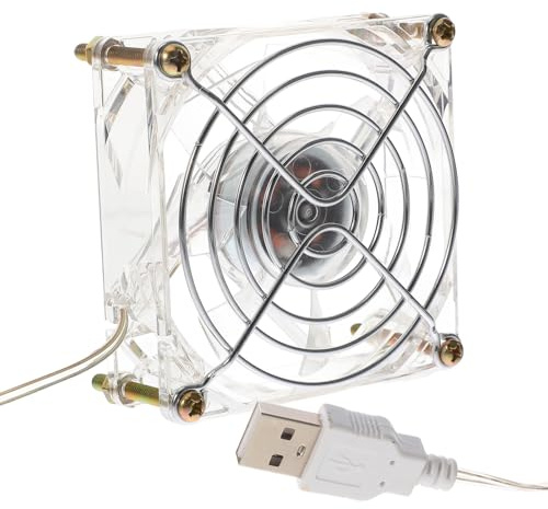 Supvox Tragbarer Haustierkäfig Ventilator aus Langlebigem Acryl Leiser USB Kühlventilator für Sommer Sicherer Abluftlüfter für Kleine Tiere