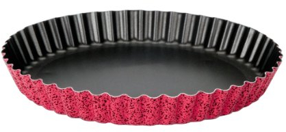 Ibili 355732 Moule à tarte dentelé Venus Fond fixe 32cm, Noir/Rouge