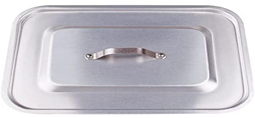Pentole Agnelli Coperchio Rettangolare Piano, Alluminio, Argento, 65x43 cm