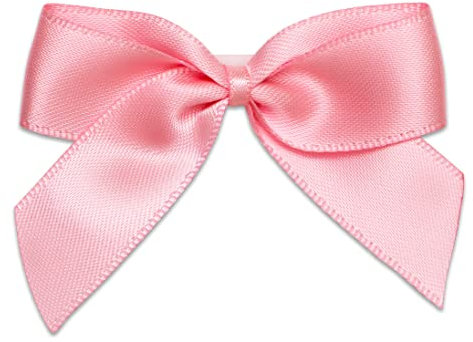 Italian Options Small Satin Ribbon Bows Self Adhesive Bow Decorations for Crafts Gift Wrap Hampers Hair Bows Wedding Stationery Floristry Christmas Cakes Crafting Pink 12 Pack 5 cm