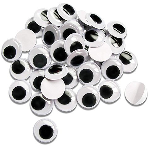 TOAOB 100pcs Small Wiggle Googly Eyes with Self Adhesive 6mm Round Black White Sticky Wobbly Eyes Plastic Craft Eyes for DIY Scrapbooking Crafts