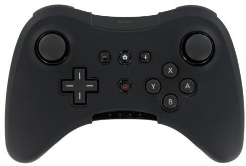Funda blanda de silicona para mando Wii U Pro, protector de cuerpo completo (negro)