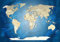 LANA KK - Premium Poster World Map Blue Ocean Weltkarte - deutsch - Kunstdruck auf 250g Papier – Landkarte Globus in blau, einteilig in 100 x 70 cm
