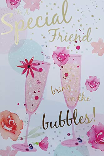 Ha y Birthday Greeting Card to a Special Friend 17 x 25 cm Fab Friend Bring On The Bubbles