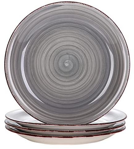 vancasso Dessertteller Steingut, 4 teilig Kuchenteller, Bella Flachteller für Frühstück, handbemalt