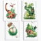 Sunnywall® 4er Set Dinosaurier T-Rex Brachiosaurus Triceratops Poster Kinderzimmer - A4 Bilder Babyzimmer Kinderposter | OHNE Bilderrahmen | - Deko Mädchen Junge