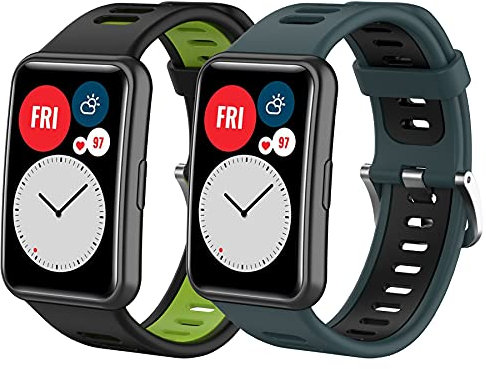 MIJOBS Correas de Silicona Compatible con Huawei Watch Fit Pulsera Multicolor Iimpermeable y Transpirable Correa de Repuesto Adecuada para HUAWEI WATCH FIT Reloj