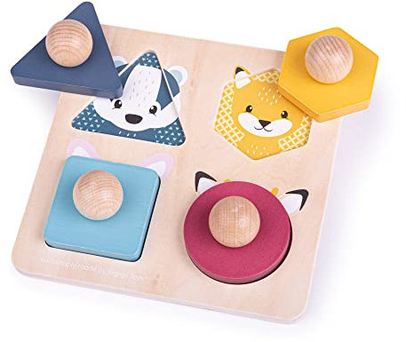 Bigjigs Toys, FSC® Certified Woodland Animal Puzzle, Wooden Toys, Wooden Puzzle, Baby Jigsaw, Jigsaw Puzzle, Baby Toys, Toddler Toys, Wooden Shapes, Wooden Baby Toys