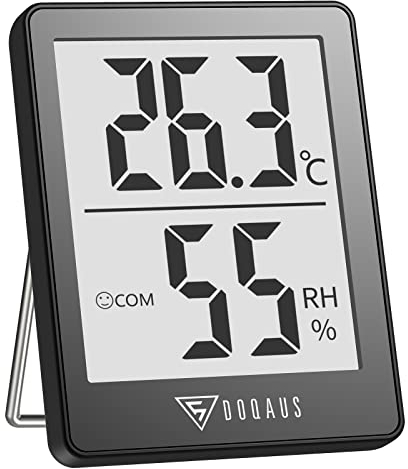 DOQAUS Thermometer Hygrometer Innen Digital Raumthermometer Luftfeuchtigkeitsmesser mit 5s Fast Refresh Temperatur Luftfeuchtigkeit Monitor für Schlafzimmer, Babyzimmer, Keller, Gewächshaus, Büro