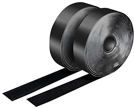 LogiLink KAB0080 - Selbstklebendes Klettband-Set (1x Hakenband, 1x selbstklebendes Schlaufenband), L?nge: 5m - Breite: 25mm, Farbe: Schwarz