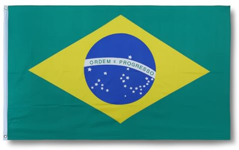 Sonia Originelli premium Fahne für jede Gelegenheit - hissfertig & wetterfest -Größe: ca. 90 x 150 cm, Farbe: Brasilien, Brasil, Brazil