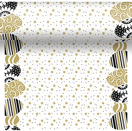 1 Tischläufer Ostereier schwarz gold Ostern Ornamente 40x480cm