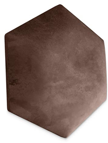 Muralo Samt Wandkissen Hexagon Stoff Polsterpaneel Schlafzimmer Wohnzimmer Bett Wandpolster Bettkopfteil Lendekissen Modern Luxus Gepolstert Polster Paneel (Braun, 40 cm x 35 cm)