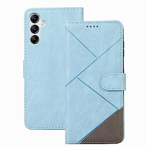 binandteam Cover per Samsung Galaxy A14 4G / 5G Custodia in Pelle libro Flip per Smartphone, con Slot per Tessere e Supporto Pieghevole per Cover Samsung Galaxy A14 4G / 5G - Azzurro