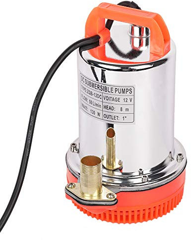JMorCO Pompe à Eau Submersible 12V DC 130W Pompes à énergie Solaire adaptées au pompage d'eau Propre/Sale, piscines, Caves inondées