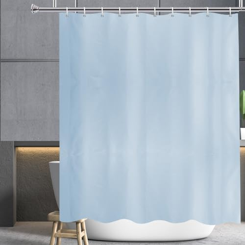 YISURE Tenda da doccia, in tessuto lavabile in lavatrice con occhielli in metallo, per vasca da bagno, 180 x 220 cm (l x H), blu