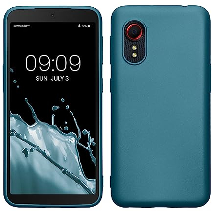 kwmobile Housse Compatible avec Samsung Galaxy Xcover 5 Coque - Housse de téléphone Protection Souple en TPU - Bleu métal