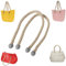Obag Tasche Zubehör,Obag Tasche,2pcs Griffe O Bag,Griffe Für O Bag,Handtaschen Zubehör Damen,Bag Long Griff,Klassischer Mini-Seilgriff mit Leinen Einsatz (Beige)