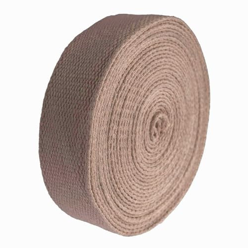5m Gurtband 25mm 100% Baumwolle Gurtbänder Tragegurt Taschengurt Variantenwahl, Größe:25 mm | 2.6 mm, Farbe:beige