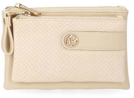 Pepe Jeans Sprig Brieftaschen, Geldbörsen, Geldbörsen, Casual, aus PU-Leder, von Joumma Bags, beige, Talla única, Geldbörse