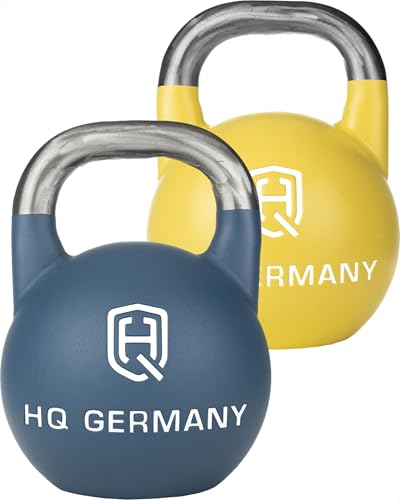 HQ Germany® Competition Kettlebell | 8-36kg | Sets | Edelstahl Griff | ±200g Gewichtstoleranz | Pulverbeschichtet, Gewicht:+Starter-Set (12+16KG)