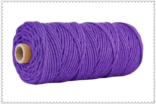 RAEF Handgefertigtes Boho-Dekor, 3 mm, Bunte Baumwollschnur, Seilfaden, gedrehte Makramee-Schnur, DIY, Zuhause, Hochzeit, Dekoration, 110 Yards
