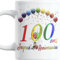 Paroles d'amour Tasse Joyeux Anniversaire 100 ans Idée Cadeau Homme Femme 100 Ans Mug original avec des ballons en couleur Fete d'anniversaire