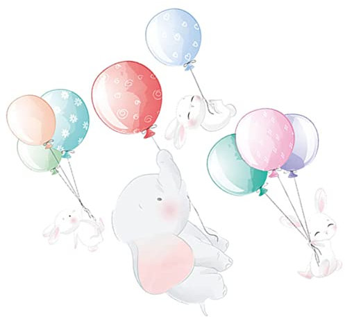 BESTonZON Wandaufkleber Mit Cartoon-elefanten 30 X 90 Cm Einfach Abzuziehen Und Aufzukleben Pvc-aufkleber Für Jungen- Und Mädchenzimmer