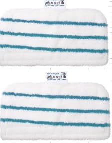 KEEPOW Steam Mop Pads for Black & Decker Steam Mop FSM13E1/FSMP20, Microfibre Cloth Replacement Pads, Pack of 2