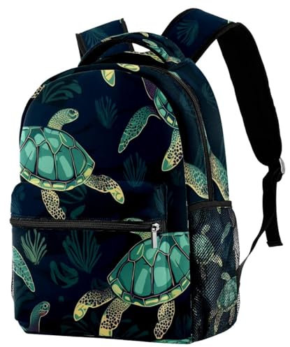 Niedliche Turtles nahtlose Rucksäcke, Kinder-Rucksack in einzigartigen Drucken für Schule, Reisen und Kindertagesstätte – geräumiger Innenraum für Teenager, Grundschule, Grundschule, multi,