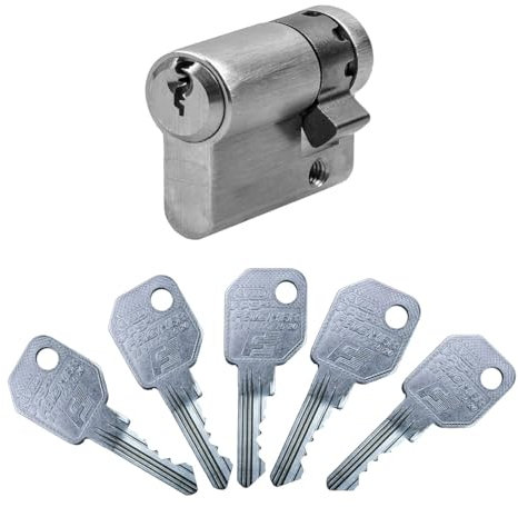 EVVA FPS Halbzylinder 72/10 | Schließzylinder Profil-Zylinder mit Bohrschutz | Marken-Qualität | Patentschutz bis 2041 | 5 Schlüssel und Sicherungskarte