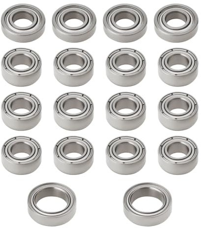 The Lord of the Tools 18-teiliges Kugellager-Set, Metalllager, Stahllager, kompatibel mit T-Amiya MB-01, 5 x 11 x 3 mm, 5 x 10 x 4 mm, 8 x 12 x 3,5 mm, silberfarben