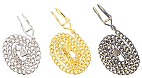 SAFIGLE 3stücke Vintage Taschenuhrkette Aus Robustem Metall Für Herren Lange Kette Mit Stabilem Karabiner Vielseitig Zum Anhängen Von Taschenuhren Und Accessoires