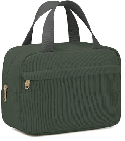 Aucuu Trousse de Toilette Voyage, Trousses de Maquillage en Corduroy, Sacs à Main Portables, Trousse Maquillage Grande Capacité, Cosmétiques à Glissière Portable pour Femme et Homme