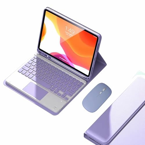 JZCZMCE Tastatur Hülle für iPad mini 7 (2024) & Mini 6 (2021) 8.3, Magnetische Abnehmbare Kabellose Tastatur, Integrierter Stifthalter, Ultradünne Schutzhülle Mit Bluetooth-Maus,Lila
