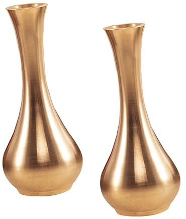 MAGICLULU 2 Stück Metall -wohndekorationen Vase Hochzeitsdekor Blumenarrangementhalter Heimdekoration Metallblumenhalter Kupfer Golden
