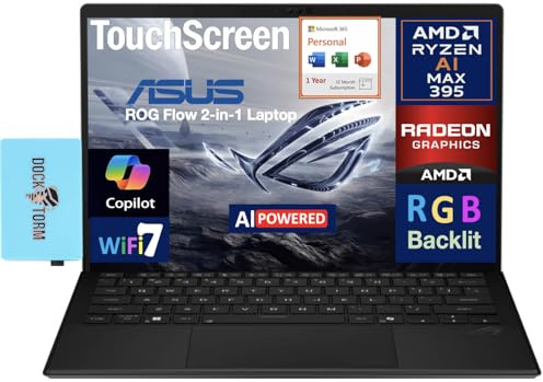 ASUS ROG Flow Creator 2-in-1 Laptop 13.4 Touchscreen LCD WQXGA Display (AMD AMD Ryzen AI MAX 395, 32GB LPDDR5X, 2TB M.2 PCIe SSD, Win 11 Pro) w/MS 365 Personal, DKZ USB Port Expander