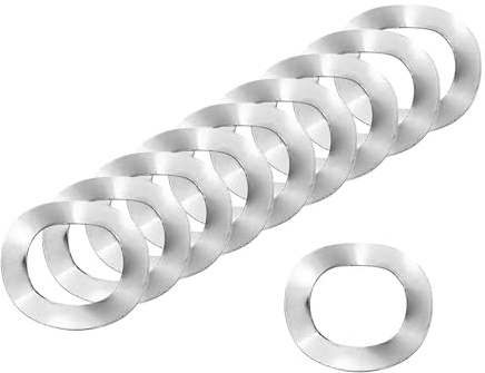 sourcing map Rondelle elastiche ondulate, 100 pezzi, 8 mm x 13 mm x 0,3 mm (ODxIDxT) – Rondelle curve in acciaio inossidabile 304 per bulloni a vite, rondelle ondulate guarnizioni per macchinari