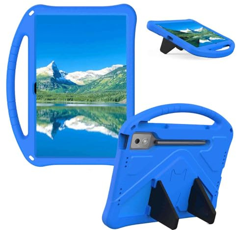 Sfulatdc Tablet Case EVA Compatible with Lenovo Idea Tab Pro 12.7 Blue | Built in Handle and Kickstand Lightweight Kids Friendly Shockproof Cover
